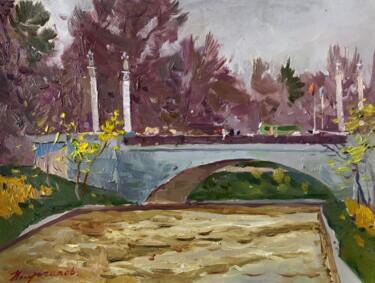 Painting titled "Bridge" by Uktam Isirgapov, Original Artwork, Oil