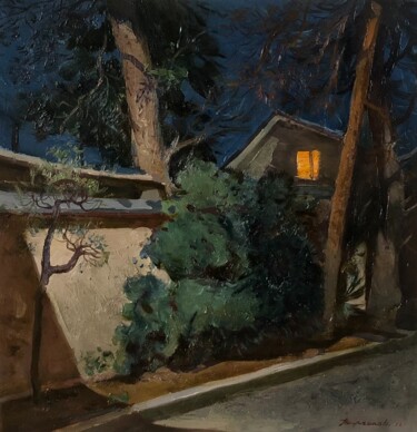 Painting titled "“Night”" by Uktam Isirgapov, Original Artwork, Oil