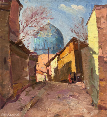 Painting titled "“Old city”" by Uktam Isirgapov, Original Artwork, Oil