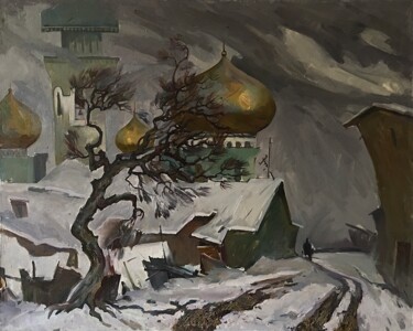 Pintura titulada "“Church”" por Uktam Isirgapov, Obra de arte original, Oleo