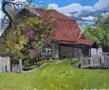 Painting titled "Native house" by Uktam Isirgapov, Original Artwork, Oil