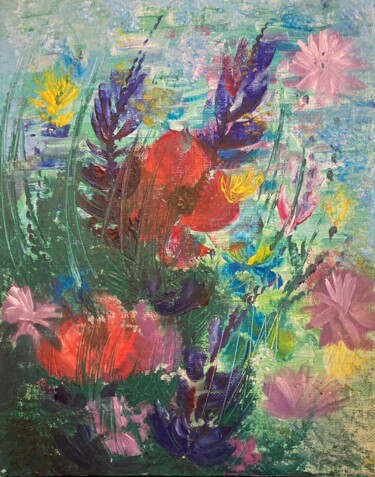 Painting titled "Meadow" by Ulada Ramanovich Hicheri, Original Artwork, Oil