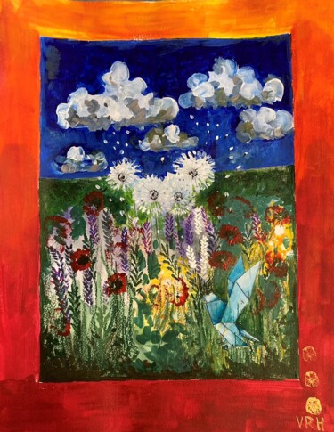 Schilderij getiteld "Dandelions" door Ulada Ramanovich Hicheri, Origineel Kunstwerk, Acryl