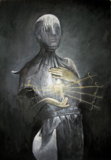 Картина под названием "непостижимое" - Юлия Безштанко, Подлинное произведение искусства, Темпера