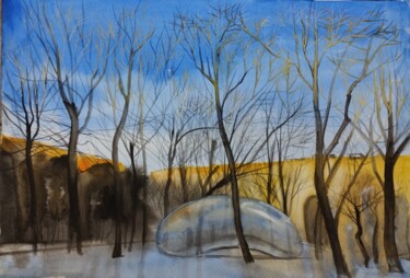 Картина под названием "Рассказы из петли 3" - Юлия Безштанко, Подлинное произведение искусства, Акварель
