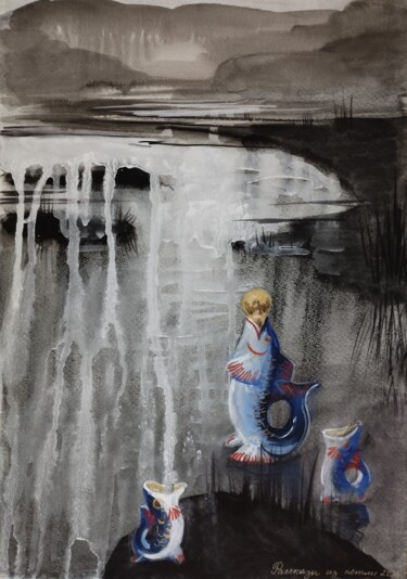 Ζωγραφική με τίτλο "рассказы из петли 5" από Юлия Безштанко, Αυθεντικά έργα τέχνης, Ακουαρέλα