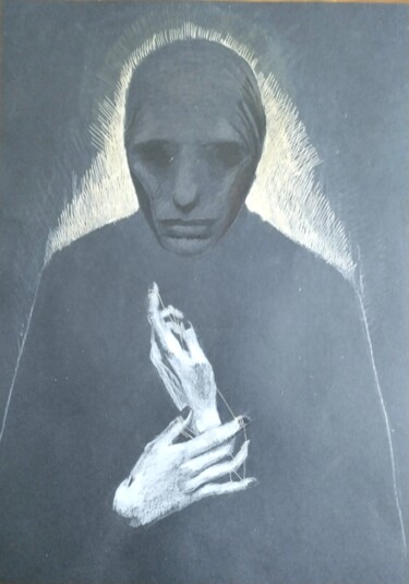 Malarstwo zatytułowany „золотая нить” autorstwa Юлия Безштанко, Oryginalna praca, Conté