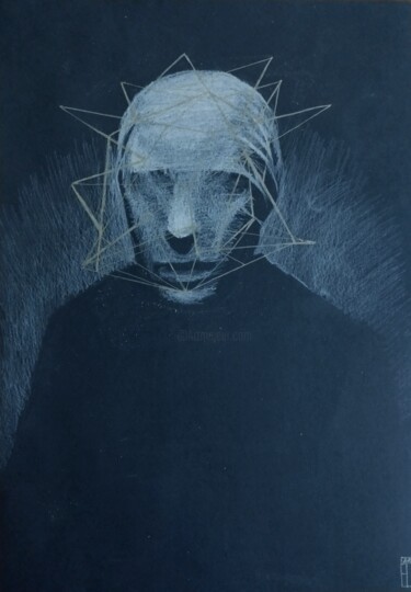 Malarstwo zatytułowany „клетка золотая” autorstwa Юлия Безштанко, Oryginalna praca, Długopis żelowy