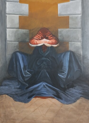 Картина под названием "Зеркало Леонардо. А…" - Юлия Безштанко, Подлинное произведение искусства, Акрил