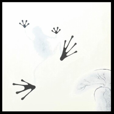 Картина под названием "Heels of a frog" - Юлия Брязкун, Подлинное произведение искусства, Акрил Установлен на Деревянная рам…