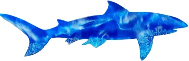 Скульптура под названием "Акула" - Юлия Фаер, Подлинное произведение искусства, Стекло