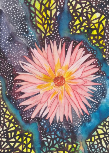 Peinture intitulée "Perennial flower" par Ulia Nagornaa, Œuvre d'art originale, Aquarelle