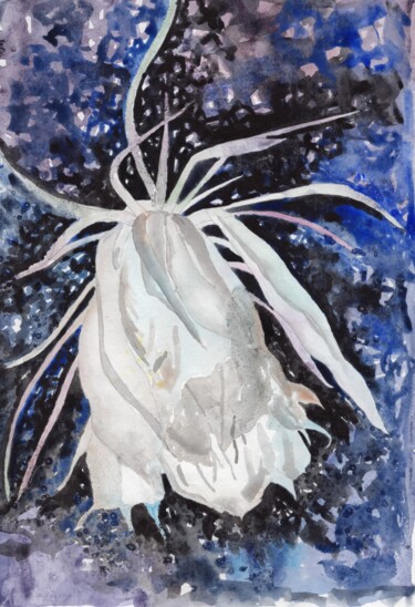 Painting titled "Epiphyllum. Cactus…" by Ulia Nagornaa, Original Artwork, Watercolor