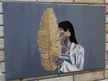 Картина под названием "девушка загадка" - Юлия Устинова, Подлинное произведение искусства, Акрил
