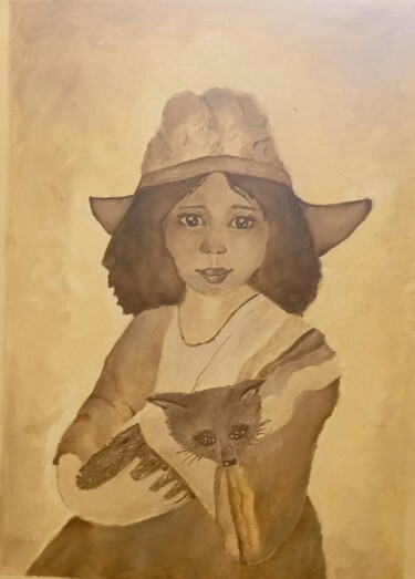 Картина под названием "Майя и Маркиз" - Юлия Викто, Подлинное произведение искусства, Масло