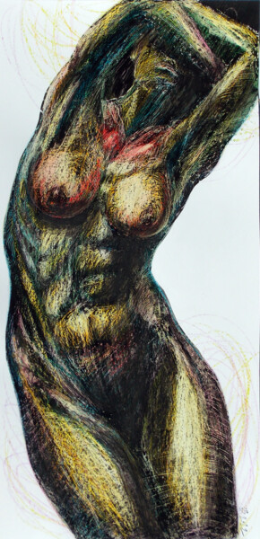 Drawing titled "Nude" by Uliana Balan, Original Artwork, Pencil