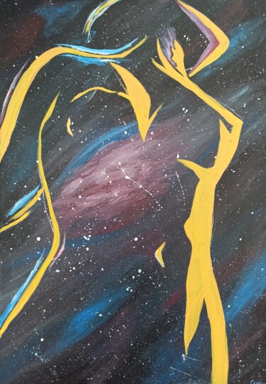 Картина под названием "Abstract My space:…" - Uliana Saiapina, Подлинное произведение искусства, Акрил Установлен на Деревян…