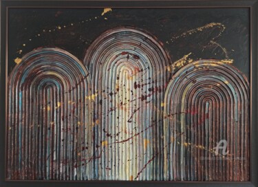 Картина под названием "Abstraction "Gate o…" - Uliana Saiapina, Подлинное произведение искусства, Гипс Установлен на Деревян…