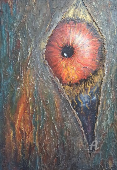 Картина под названием "Abstract texture pa…" - Uliana Saiapina, Подлинное произведение искусства, Акрил Установлен на Деревя…