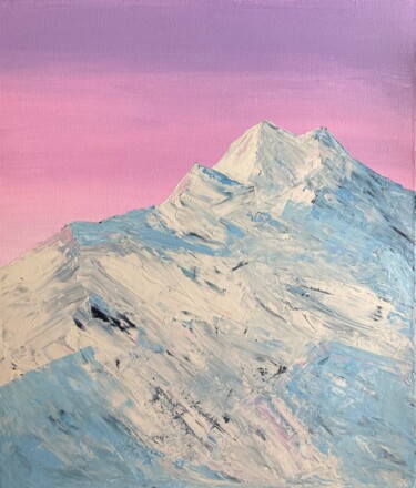 Картина под названием "Sunset in the mount…" - Uliana Salagina, Подлинное произведение искусства, Акрил Установлен на Деревя…