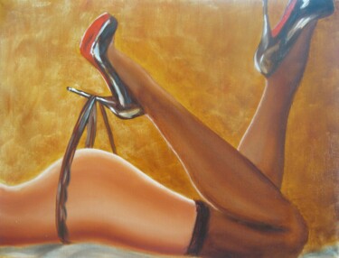 Schilderij getiteld "Heel" door Uliana Titova, Origineel Kunstwerk, Olie Gemonteerd op Frame voor houten brancard