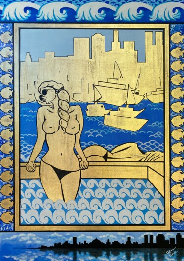 Peinture intitulée "Urban goddesses" par Uliana Titova, Œuvre d'art originale, Acrylique Monté sur Châssis en bois