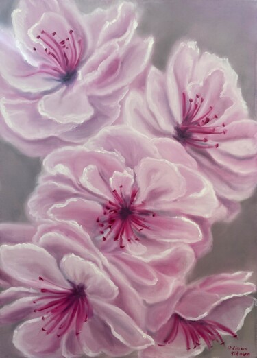 Картина под названием "Pink magic" - Uliana Titova, Подлинное произведение искусства, Масло Установлен на Деревянная рама дл…