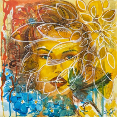 Картина под названием "Summer" - Uliana Titova, Подлинное произведение искусства, Акрил Установлен на Деревянная рама для но…