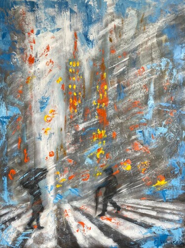 Pittura intitolato "New York, Winter Ma…" da Uliana Titova, Opera d'arte originale, Olio Montato su Telaio per barella in le…
