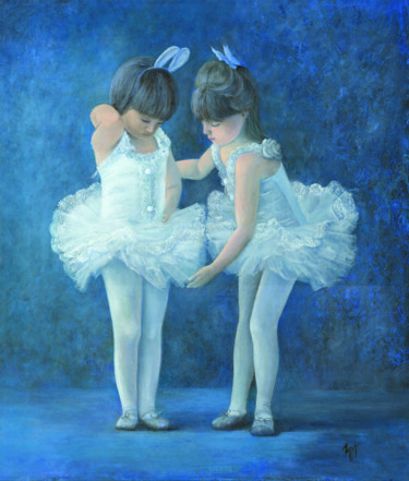 Картина под названием "Юные балерины" - Uliana Kuznetsova, Подлинное произведение искусства, Масло