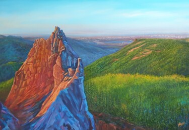СКАЛА КИТАЙСКАЯ СТЕНКА / ROCK CHINESE WALL Painting titled "СКАЛА КИТАЙСКАЯ СТЕ…" by Uliana Kuznetsova, Original Art, Oil