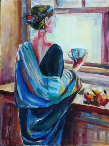 Painting titled "Anticipation" by Julianna Tulinova, Original Artwork, Oil
