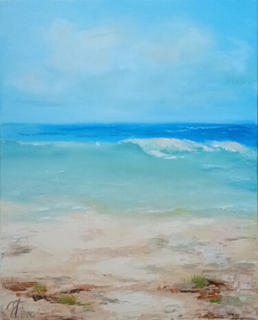 Painting titled "Wild beach" by Julianna Tulinova, Original Artwork, Oil