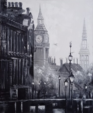 Pintura titulada "Sleeping London" por Julianna Tulinova, Obra de arte original, Oleo
