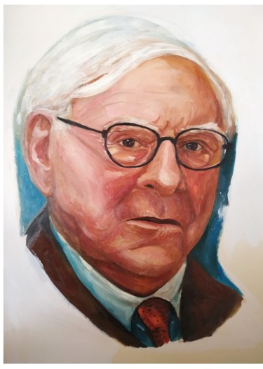 Peinture intitulée "Warren Buffett" par ulis24, Œuvre d'art originale, Huile