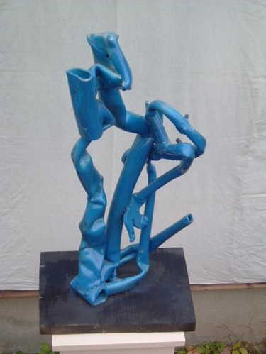 Sculpture intitulée "La bicyclette bleue." par Ulis De Loma, Œuvre d'art originale