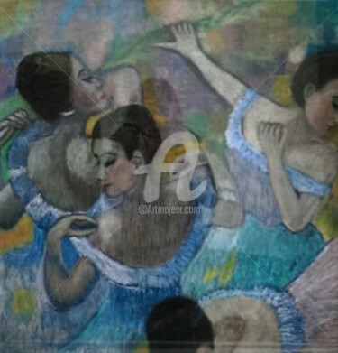 Malerei mit dem Titel "Les danseuses" von Uljana Bekis, Original-Kunstwerk, Pastell