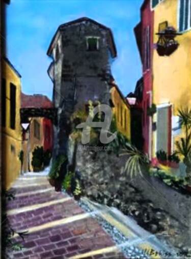 Pittura intitolato "La rue" da Uljana Bekis, Opera d'arte originale, Olio