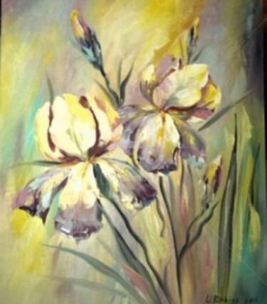 Pintura intitulada "Les fleurs" por Uljana Bekis, Obras de arte originais, Óleo