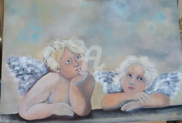 Painting titled "Anges" by Uljana Bekis, Original Artwork, Oil