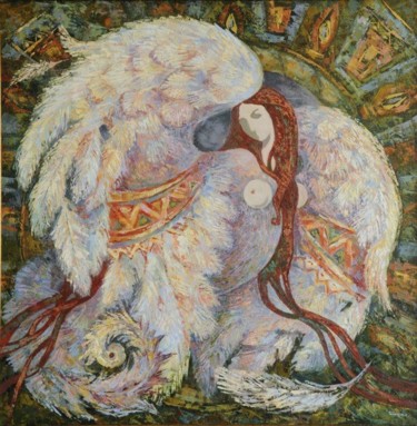 Картина под названием "Сирин" - Ульяна Гончарова, Подлинное произведение искусства, Другой