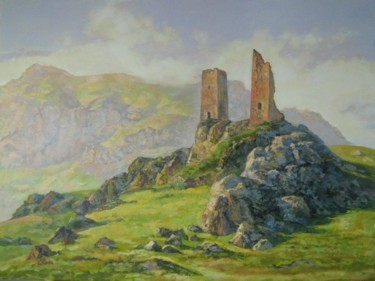 Картина под названием "Две башни" - Ульяна Гончарова, Подлинное произведение искусства