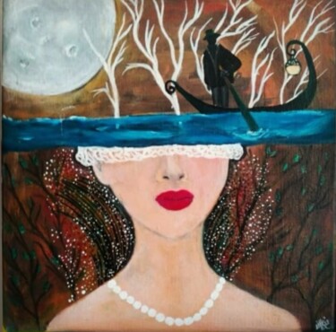 Peinture intitulée "Aklımın sularında" par Ülkü İSpirli, Œuvre d'art originale, Acrylique