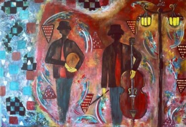 "Gecenin müzisyenleri" başlıklı Tablo Ülkü İSpirli tarafından, Orijinal sanat, Akrilik