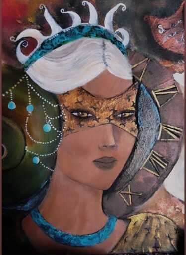 Painting titled "Masquerade" by Ülkü İSpirli, Original Artwork, Acrylic