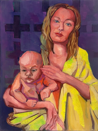 Malerei mit dem Titel "Madonna" von Ulrike Schmitt, Original-Kunstwerk, Öl