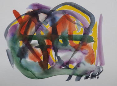 Malerei mit dem Titel "Colours of Chloe 4" von Ulli Heupel, Original-Kunstwerk, Aquarell
