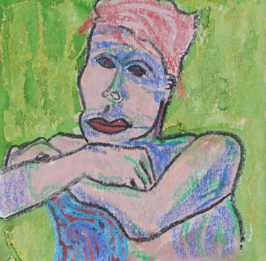 Malerei mit dem Titel "Portrait Of a Woman" von Ulli Heupel, Original-Kunstwerk, Öl