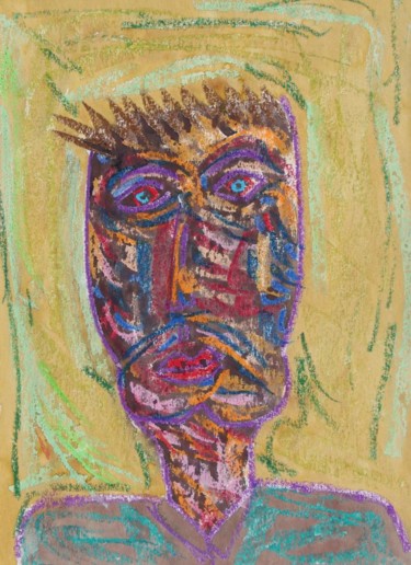 Malerei mit dem Titel "Portrait Fritz" von Ulli Heupel, Original-Kunstwerk, Öl