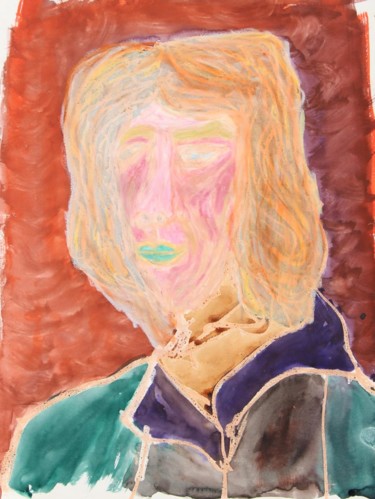 Malerei mit dem Titel "Portrait C.P." von Ulli Heupel, Original-Kunstwerk, Öl